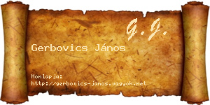Gerbovics János névjegykártya