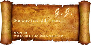 Gerbovics János névjegykártya