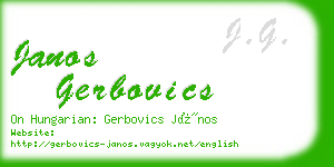 janos gerbovics business card